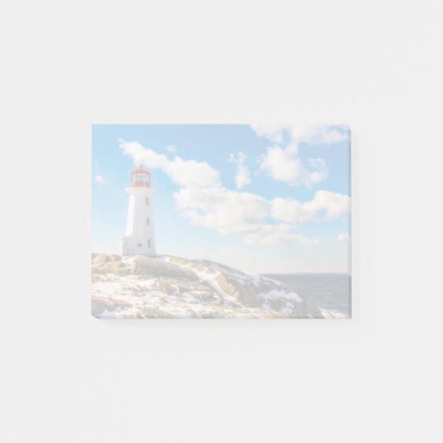 Lighthouse | Winter In Peggy'S Cove, Nova Scotia Post-it Notes (Front)