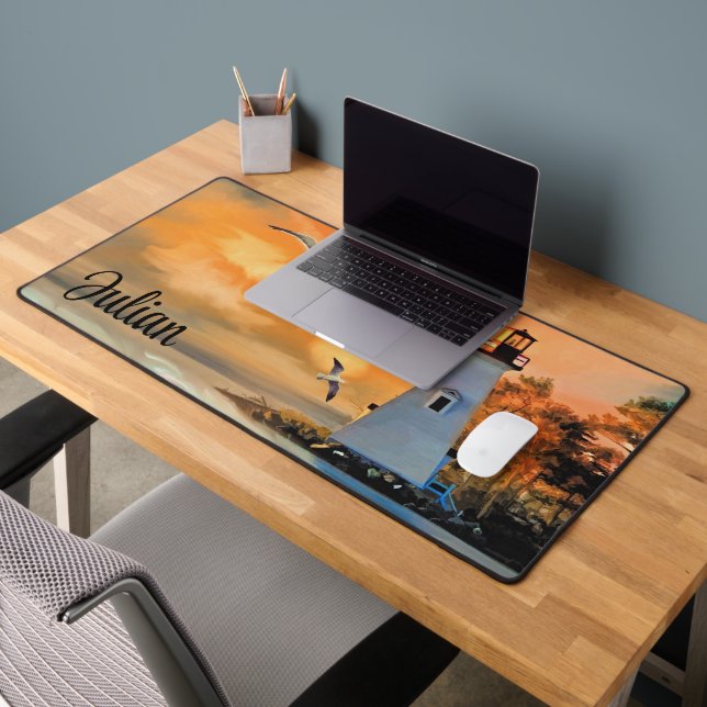 Lighthouse with Birds  Desk Mat (Office 2)