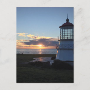Lighthouse With Fall Sunset Lost Coast California Postcard