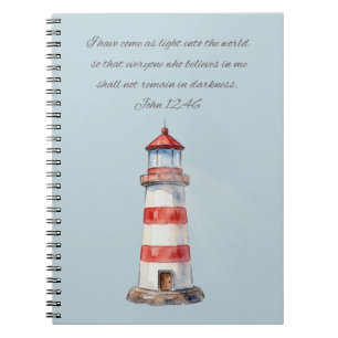 Lighthouse with John 12:46 Notebook