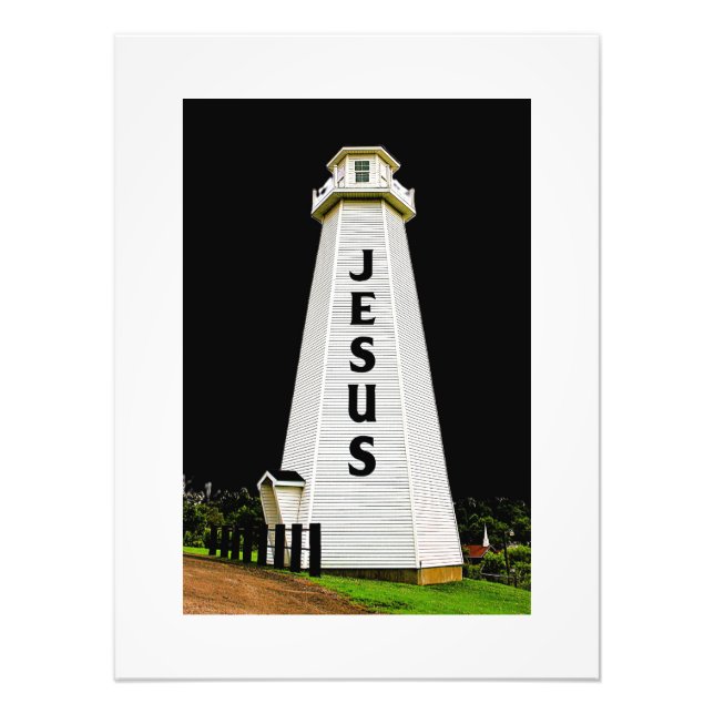 Lighthouse With Name of Jesus Fine Art Photography Photo Print (Front)