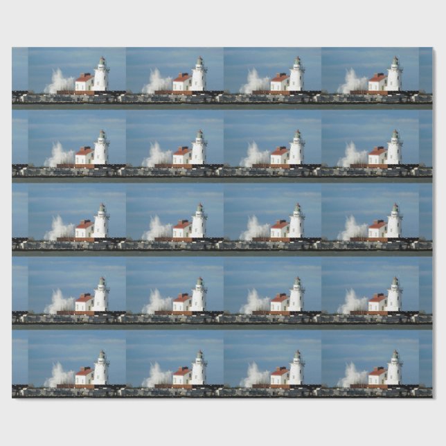 Lighthouse with Wave Wrapping Paper (Flat)