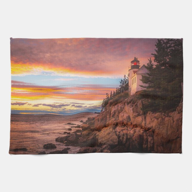 Lighthouses | Acadia National Park Maine Tea Towel (Horizontal)