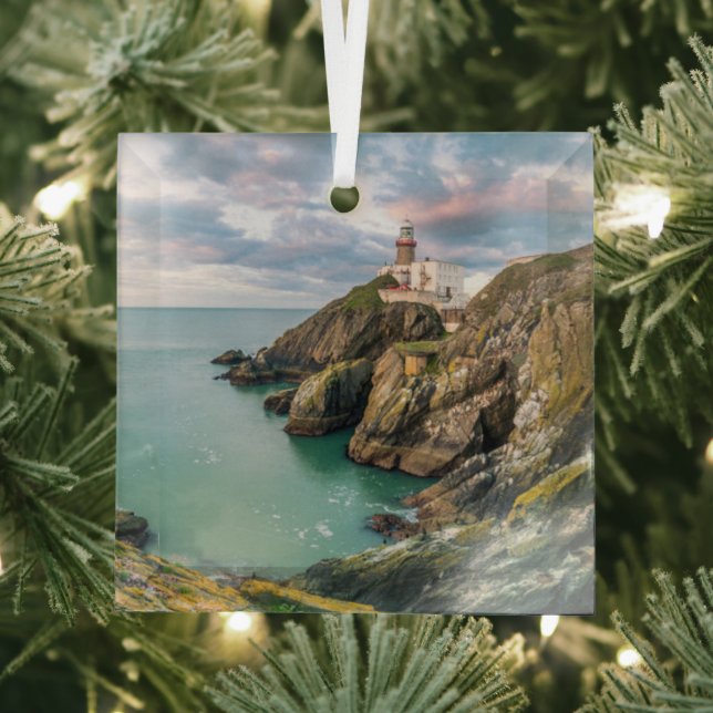 Lighthouses | Baily Lighthouse Dublin, Ireland Glass Tree Decoration (Insitu)
