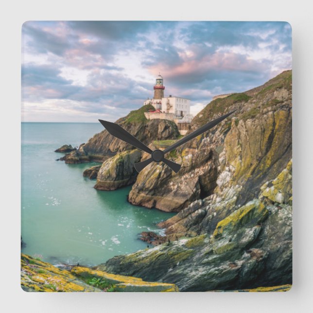 Lighthouses | Baily Lighthouse Dublin, Ireland Square Wall Clock (Front)
