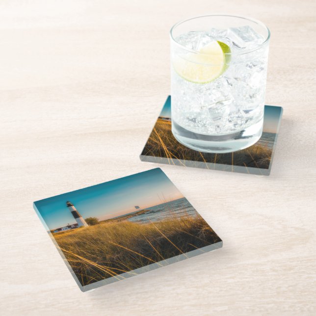 Lighthouses | Big Sable Lighthouse Ludington, MI Glass Coaster (Angled)