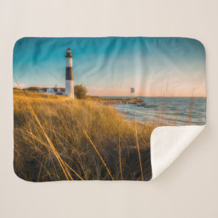 Lighthouses Big Sable Lighthouse Ludington, MI Sherpa Blanket