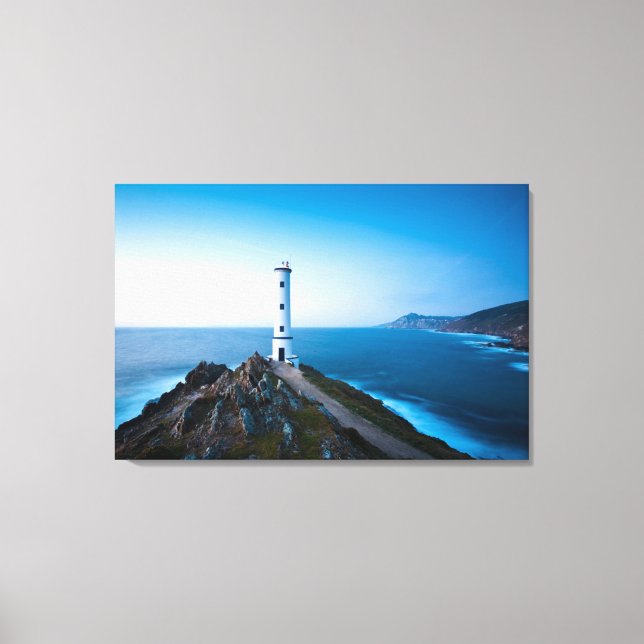 Lighthouses | Cabo Home Lighthouse Cangas Spain Canvas Print (Front)