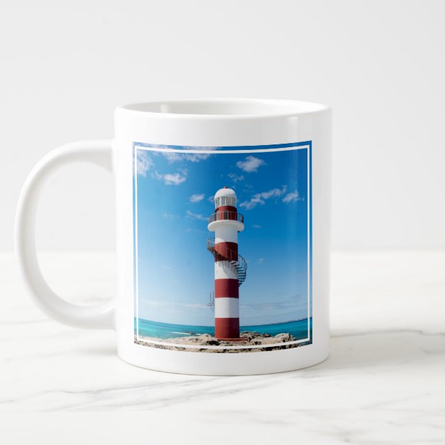 Lighthouses | Cancun Quintana Roo Mexico Large Coffee Mug (Left)