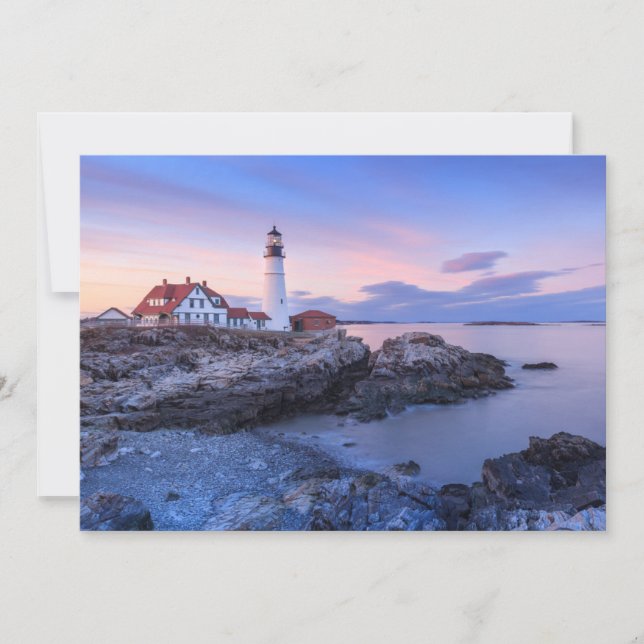 Lighthouses | Cape Elizabeth, Maine Thank You Card (Front)