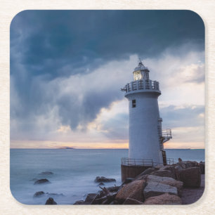 Lighthouses Cape Irago Lighthouse Square Paper Coaster