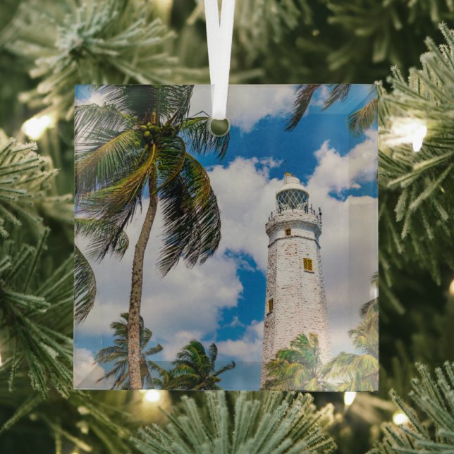 Lighthouses | Dewundara Matara Sri Lanka Glass Tree Decoration (Insitu)