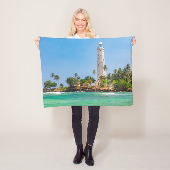 Lighthouses | Dewundara Sri Lanka Fleece Blanket (In Situ)