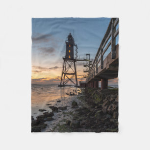 Lighthouses Eversand-Oberfeue Germany Fleece Blanket