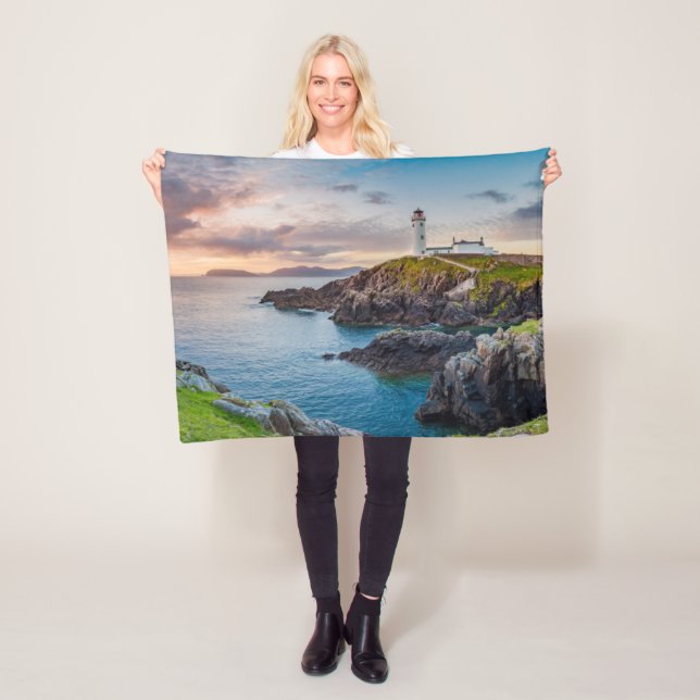 Lighthouses | Fanad Head Lighthouse Ireland Fleece Blanket (In Situ)