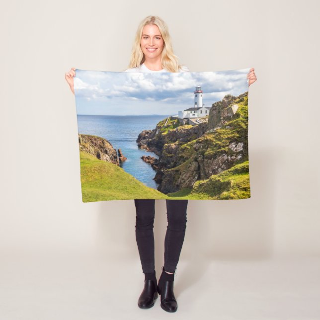 Lighthouses | Fanad Head Lighthouse Ireland Fleece Blanket (In Situ)
