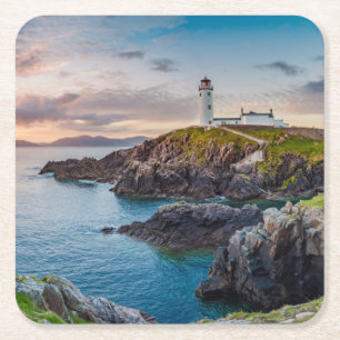 Lighthouses Fanad Head Lighthouse Ireland Square Paper Coaster