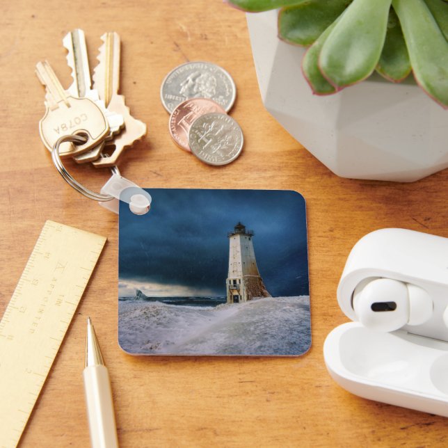 Lighthouses | Frankfort Lighthouse Lake Michigan Key Ring (Desk)