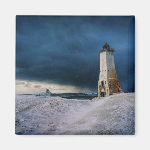 Lighthouses   Frankfort Lighthouse Lake Michigan Magnet