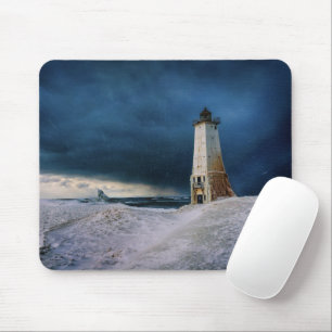 Lighthouses Frankfort Lighthouse Lake Michigan Mouse Mat