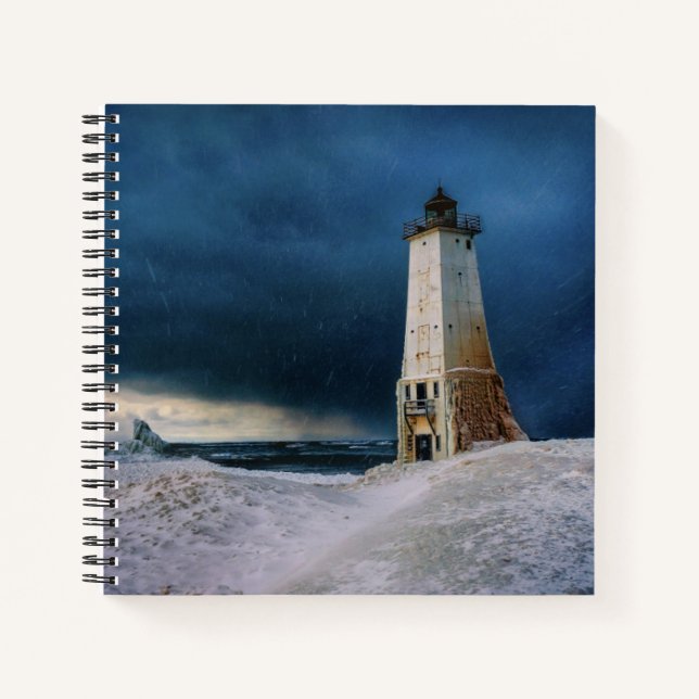 Lighthouses | Frankfort Lighthouse Lake Michigan Notebook (Front)