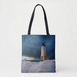 Lighthouses Frankfort Lighthouse Lake Michigan Tote Bag