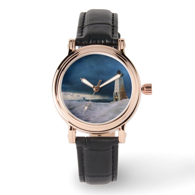 Lighthouses | Frankfort Lighthouse Lake Michigan Watch (Front)