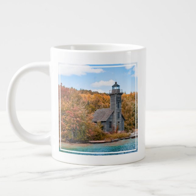 Lighthouses | Grand Island East Channel Light Large Coffee Mug (Left)