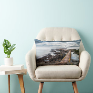 Lighthouses   Grand Marais Lighthouse Minnesota Lumbar Cushion