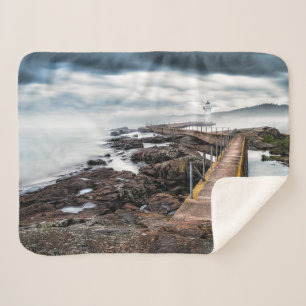 Lighthouses Grand Marais Lighthouse Minnesota Sherpa Blanket