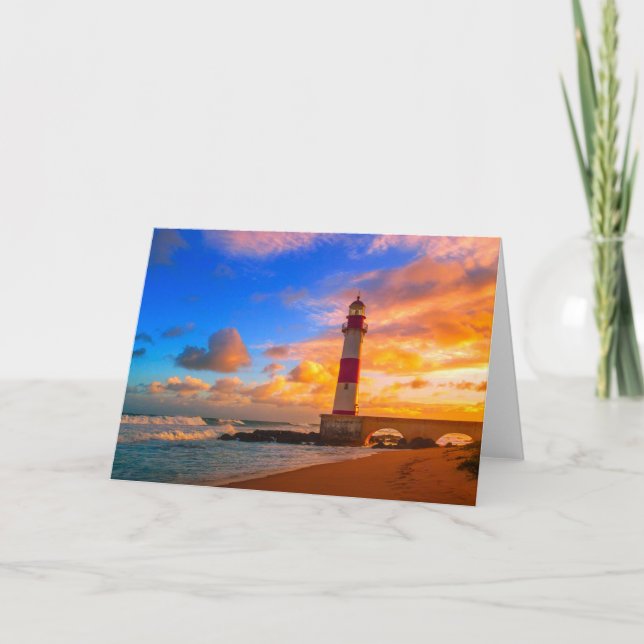 Lighthouses | Itapuã Brazil Lighthouse Card (Front)