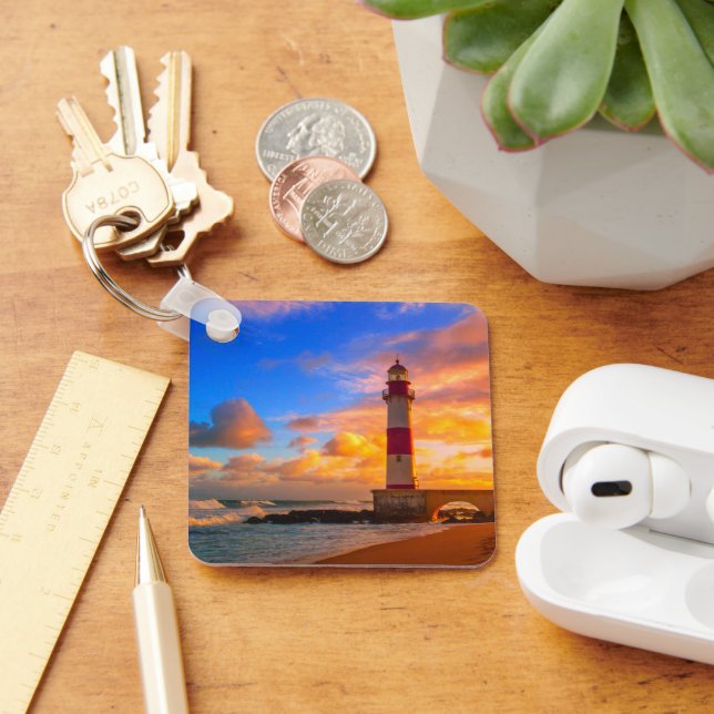 Lighthouses | Itapuã Brazil Lighthouse Key Ring (Desk)