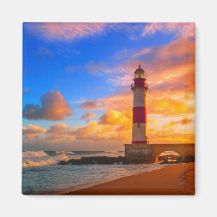 Lighthouses Itapuã Brazil Lighthouse Magnet