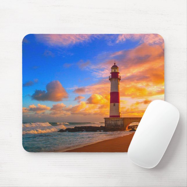 Lighthouses | Itapuã Brazil Lighthouse Mouse Mat (With Mouse)