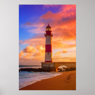 Lighthouses   Itapuã Lighthouse Bahia Brazil Poster
