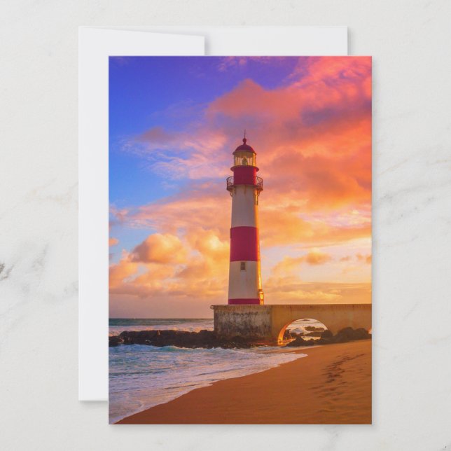 Lighthouses | Itapuã Lighthouse Bahia Brazil Thank You Card (Front)