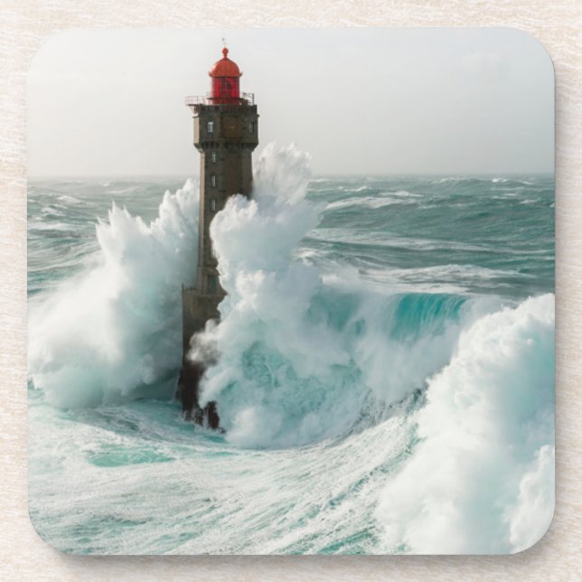 Lighthouses | Jument Lighthouse Ouessant France Coaster (Front)