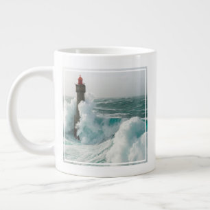 Lighthouses   Jument Lighthouse Ouessant France Large Coffee Mug
