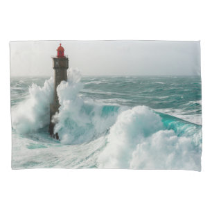 Lighthouses   Jument Lighthouse Ouessant France Pillowcase