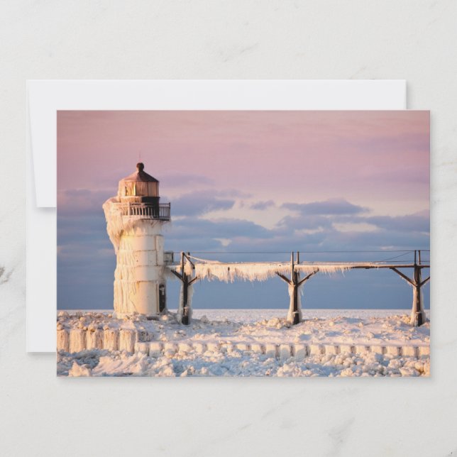 Lighthouses | Lake Michigan Lighthouse Thank You Card (Front)