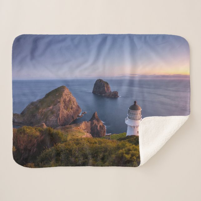 Lighthouses | Lighthouse Cape Brett New Zealand Sherpa Blanket (Front (Horizontal))