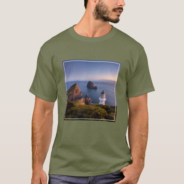 Lighthouses | Lighthouse Cape Brett New Zealand T-Shirt (Front)