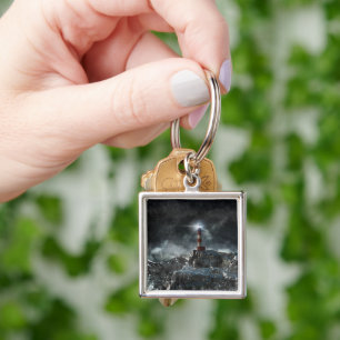 Lighthouses   Lighthouse in the Storm Key Ring