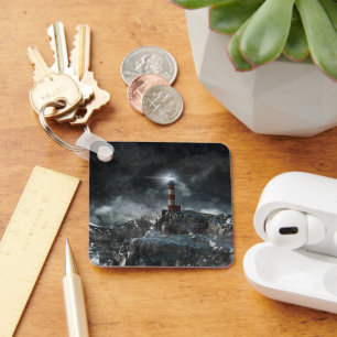 Lighthouses   Lighthouse in the Storm Key Ring