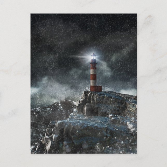 Lighthouses | Lighthouse in the Storm Postcard (Front)