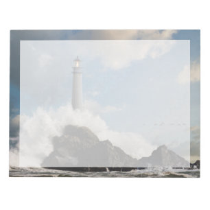 Lighthouses Lighthouse With Crashing Waves Notepad