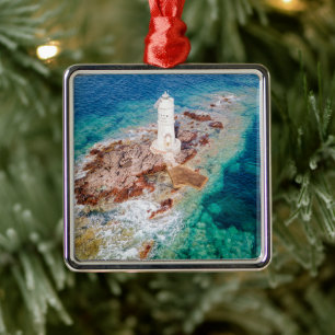 Lighthouses   Mangiabarche Lighthouse Italy Metal Tree Decoration