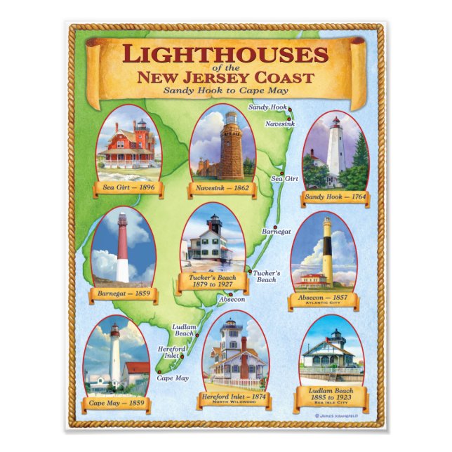 Lighthouses of the New Jersey Coast Photo Print (Front)