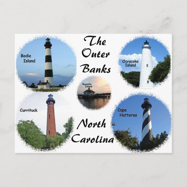 Lighthouses of the Outer Banks Postcard (Front)