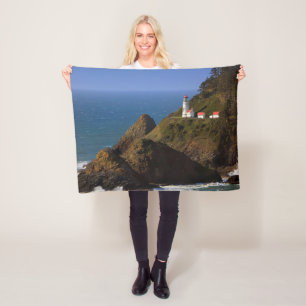 Lighthouses   Oregon Coast Lighthouse Fleece Blanket